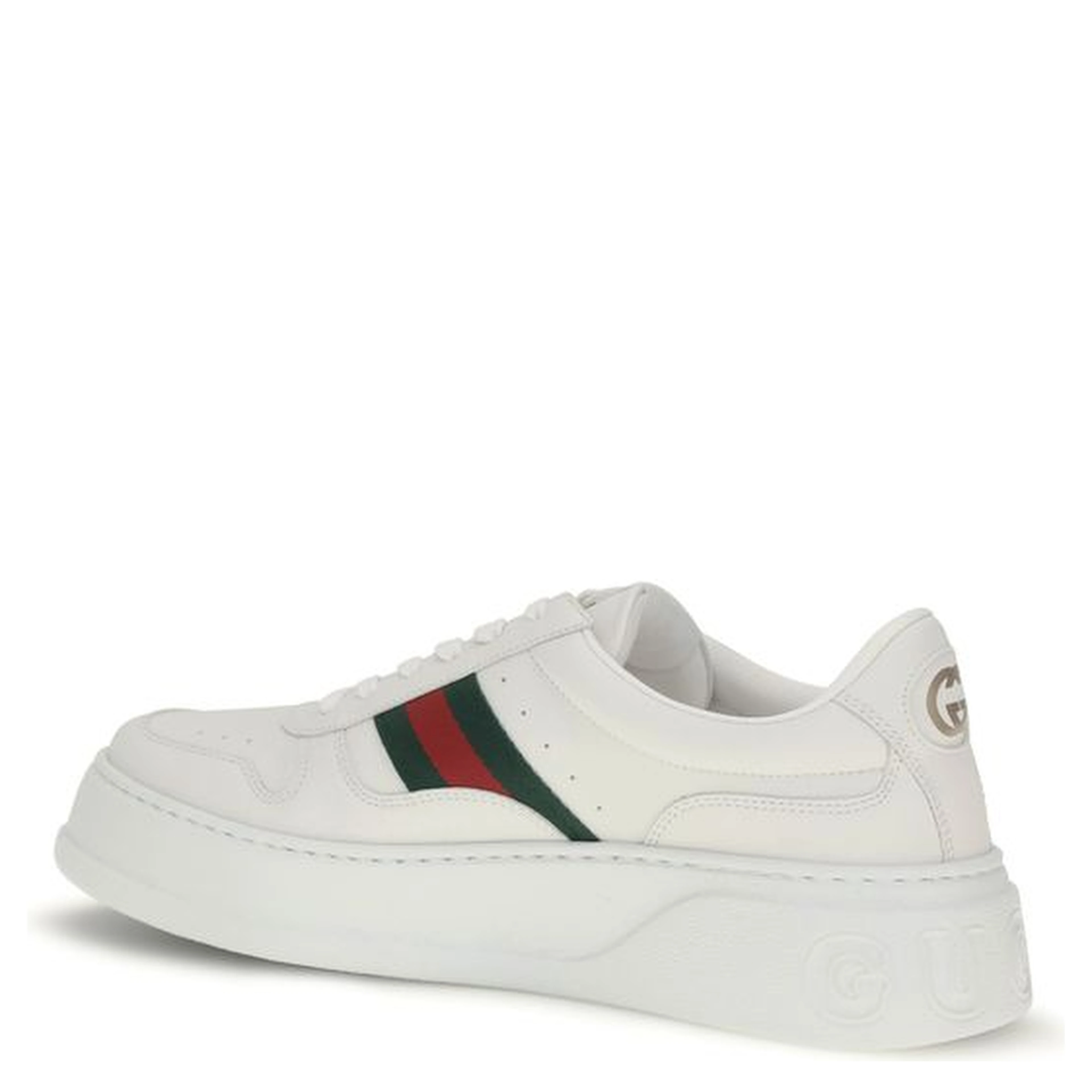 White Calf Leather Bos Taurus Chunky Sneakers