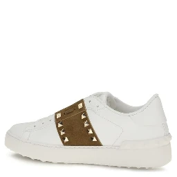 White Calf Leather Bos Taurus Sneakers