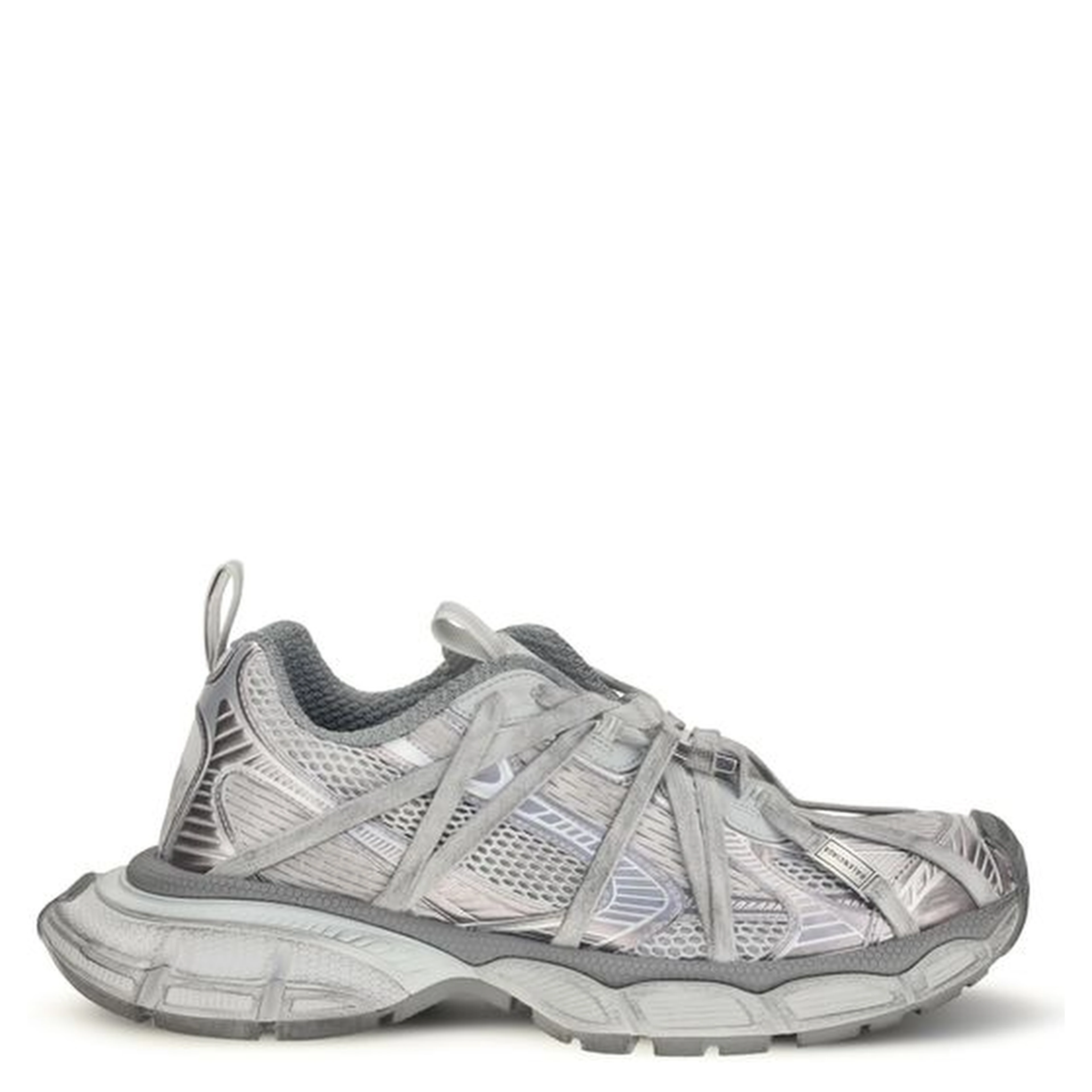Gray Polyethylene Athletic Sneakers