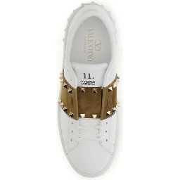 White Calf Leather Bos Taurus Sneakers