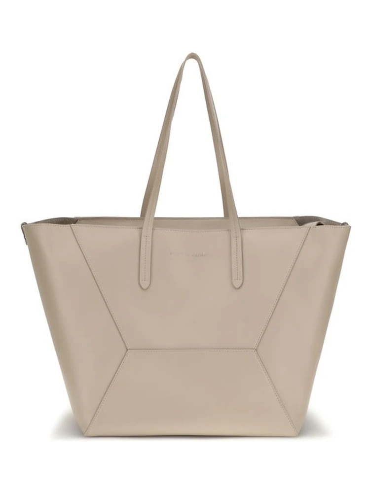 Beige Calf Leather Bos Taurus Shoulder Bag