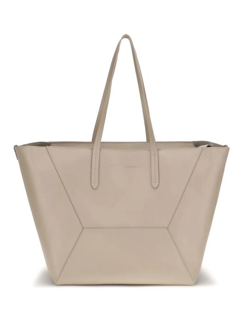 Beige Calf Leather Bos Taurus Shoulder Bag