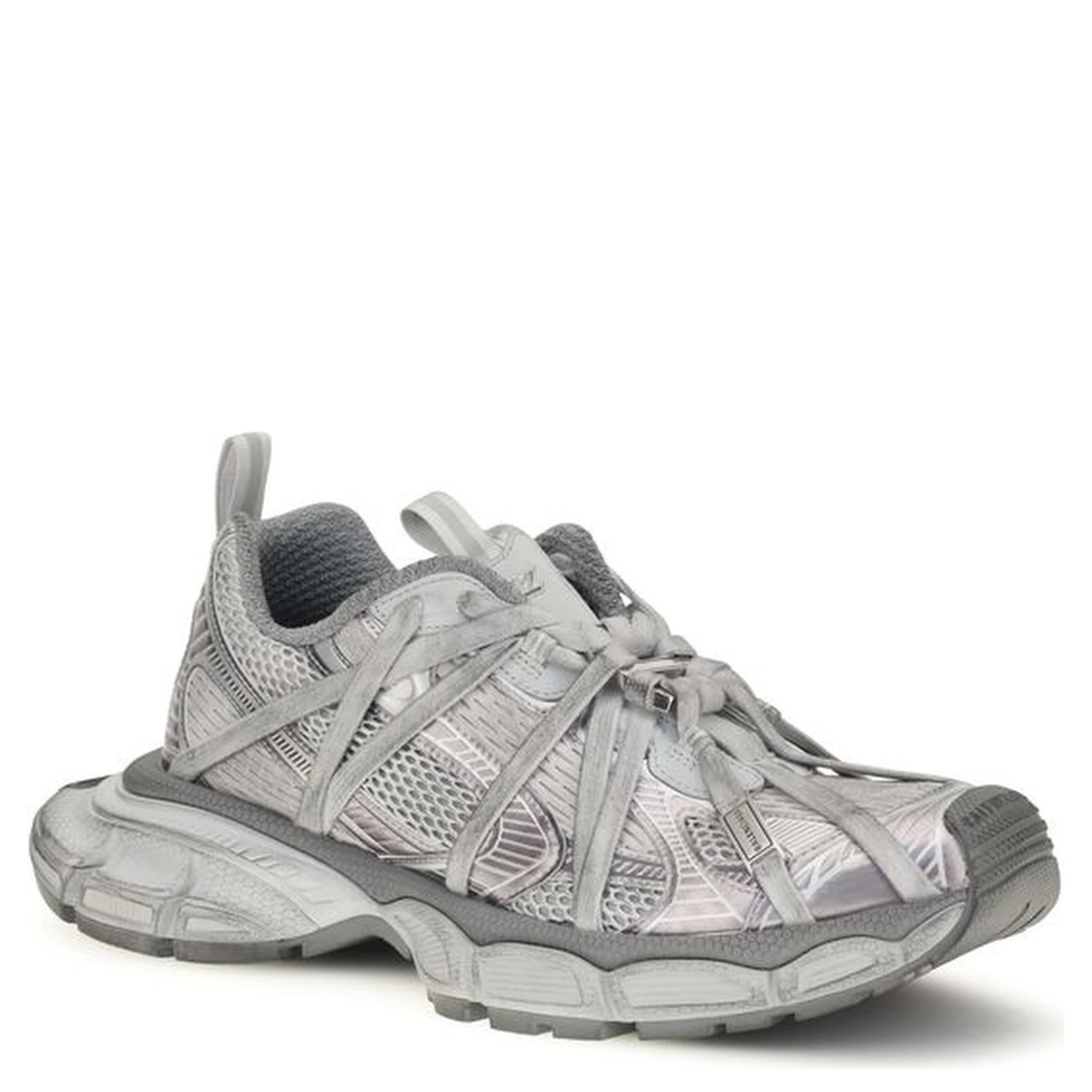 Gray Polyethylene Athletic Sneakers