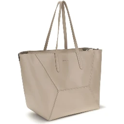Beige Calf Leather Bos Taurus Shoulder Bag