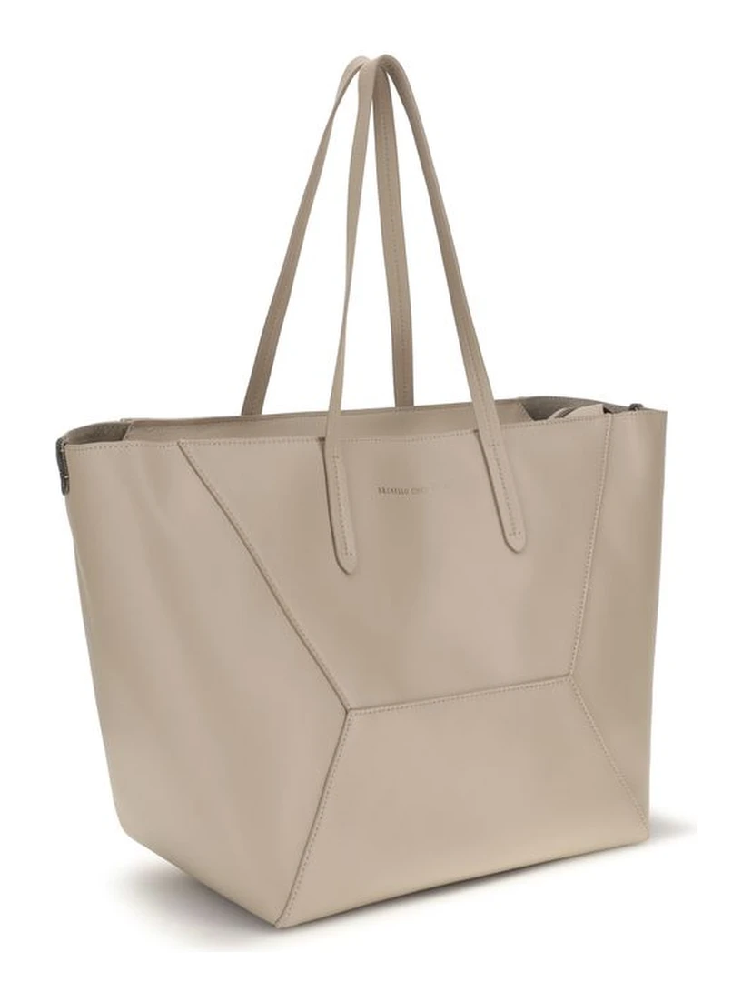 Beige Calf Leather Bos Taurus Shoulder Bag