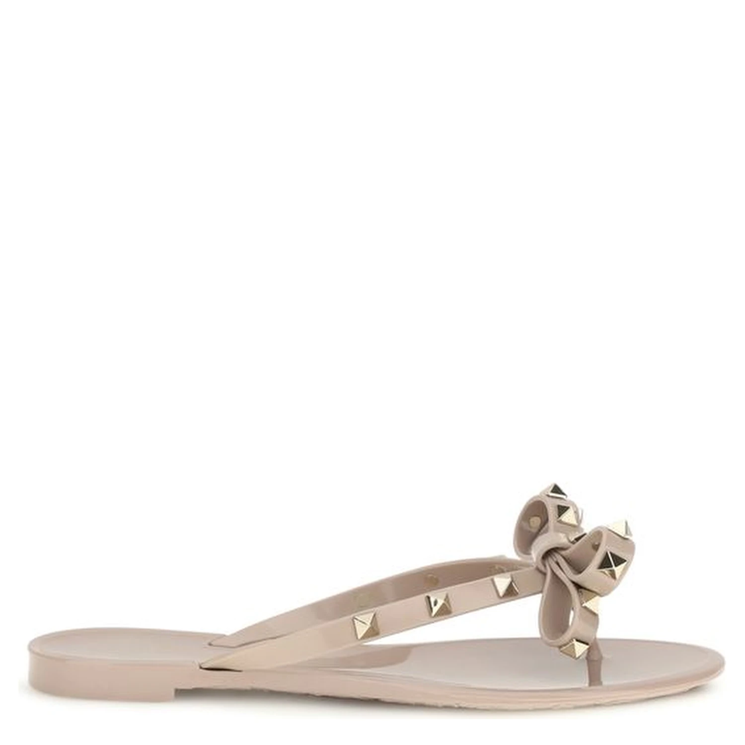 Beige Cotton Flip-Flop Sandals