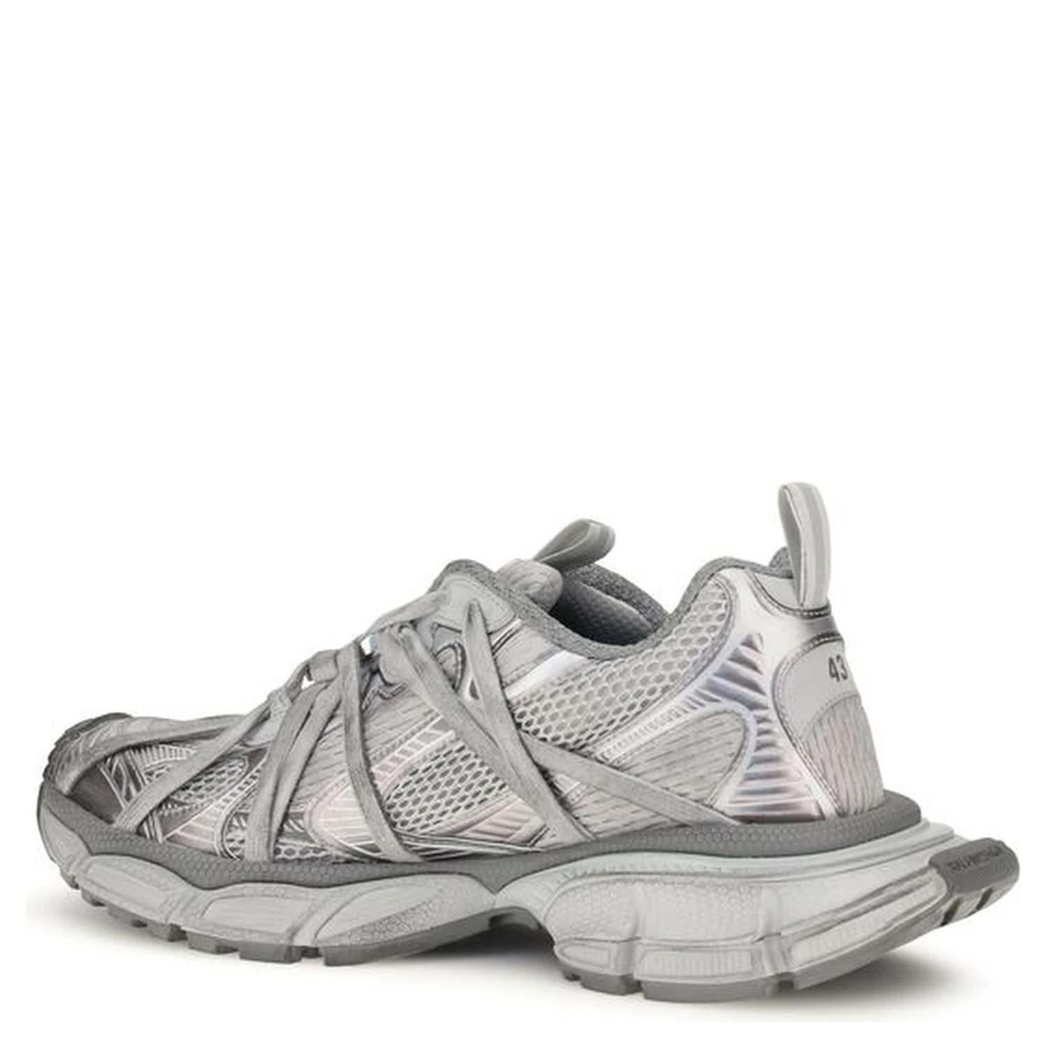 Gray Polyethylene Athletic Sneakers