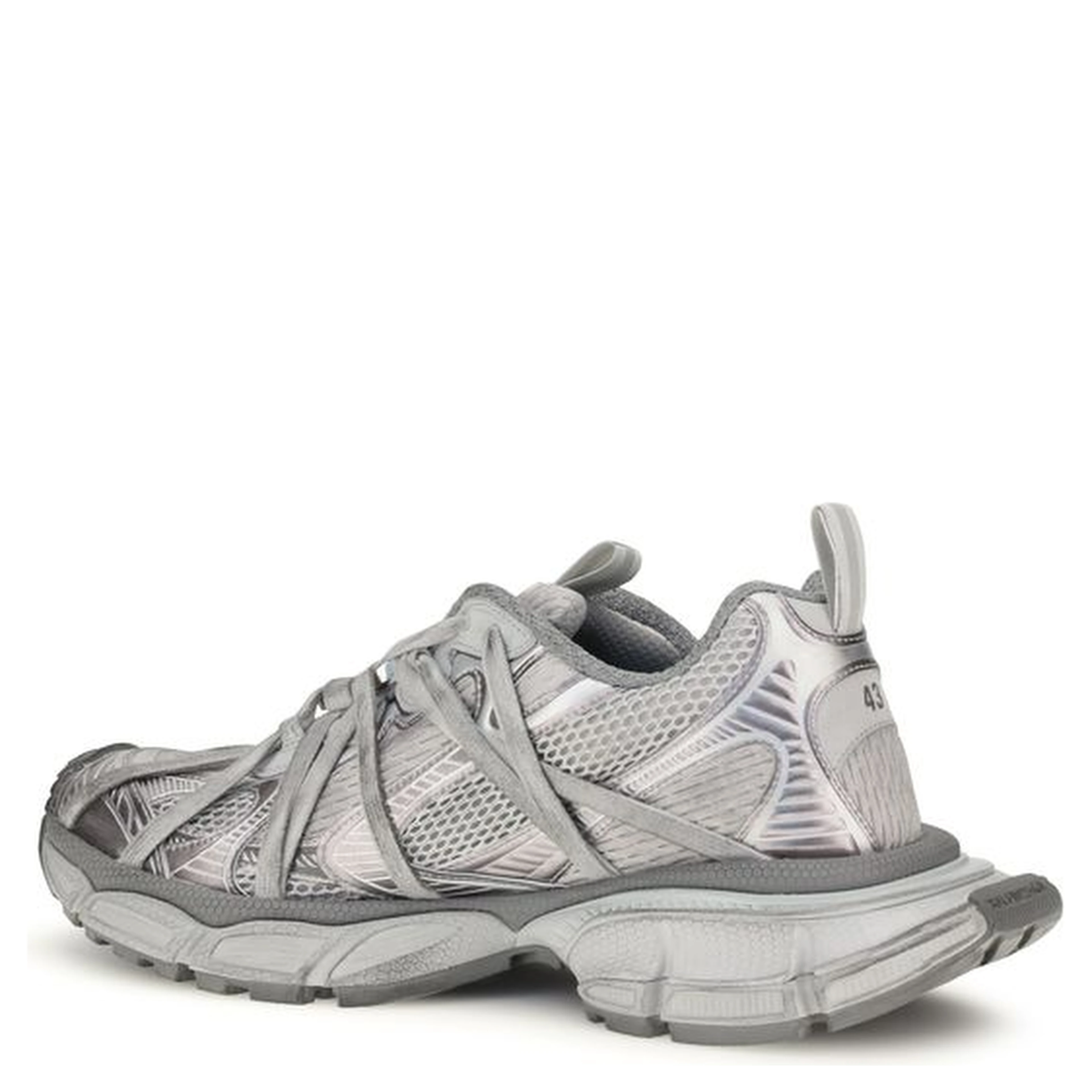 Gray Polyethylene Athletic Sneakers