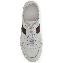 White Calf Leather Bos Taurus Athletic Sneakers