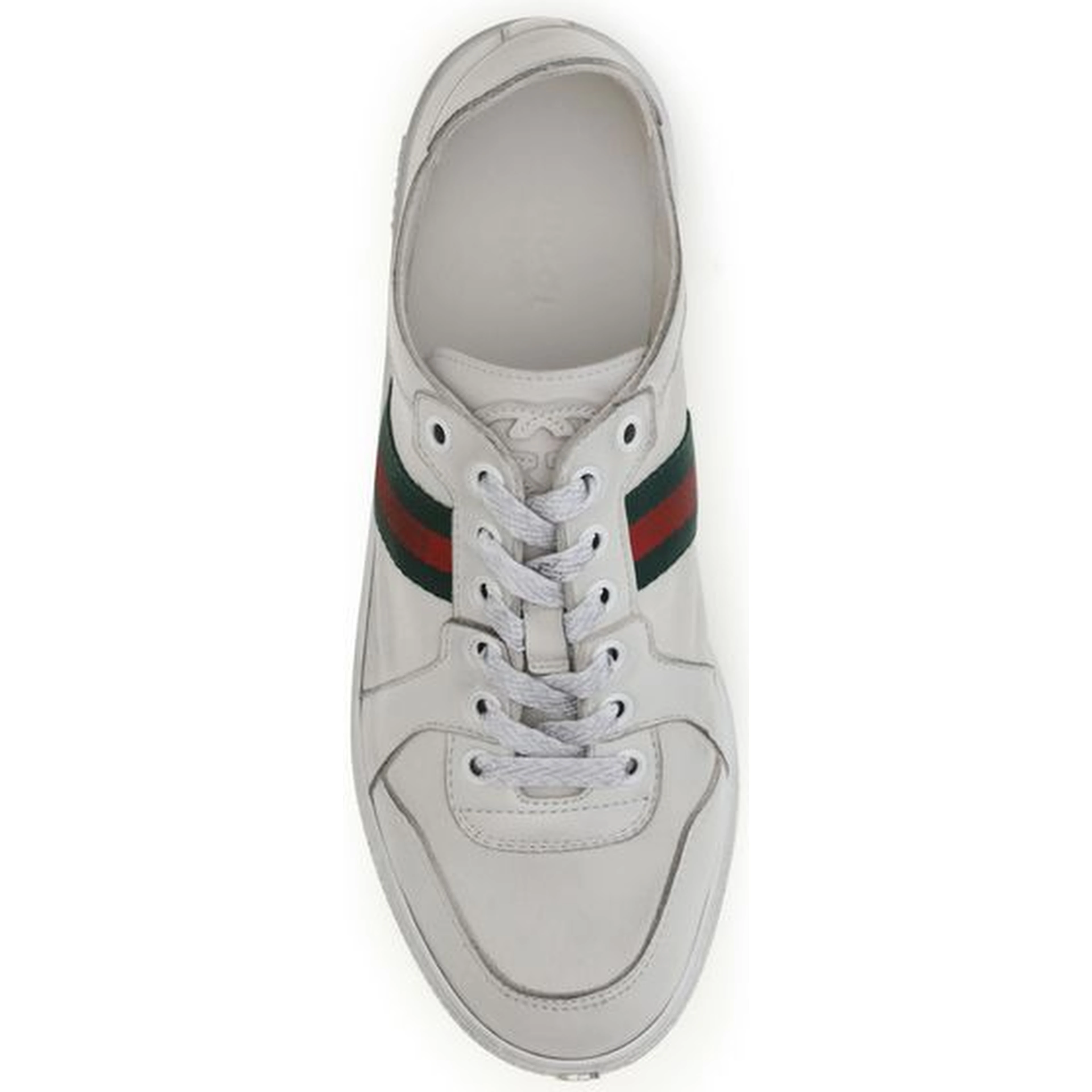 White Calf Leather Bos Taurus Athletic Sneakers