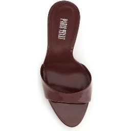 Bordeaux Calf Leather Bos Taurus Stiletto Heel Sandals