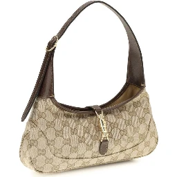 Beige Fabric Shoulder Bag
