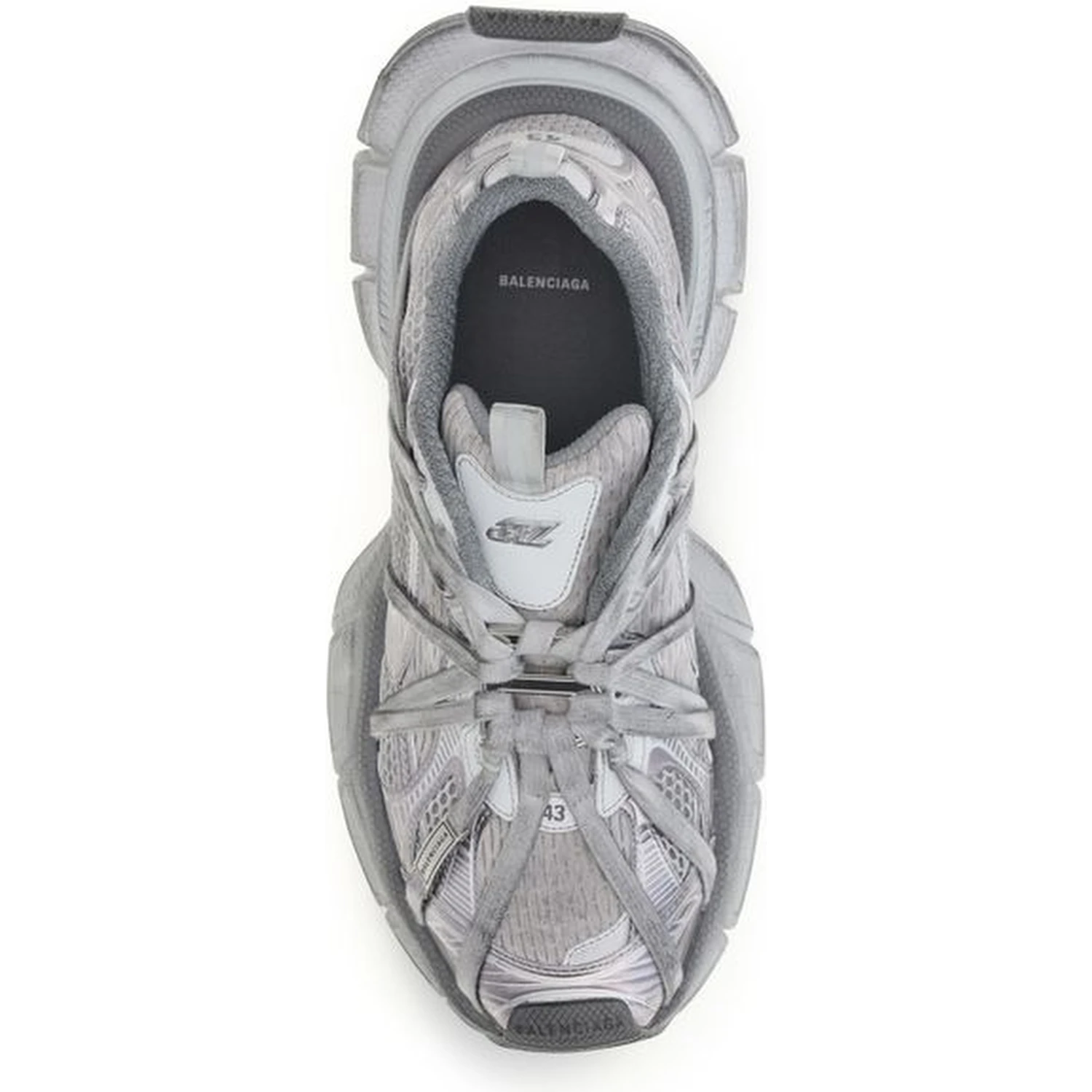 Gray Polyethylene Athletic Sneakers