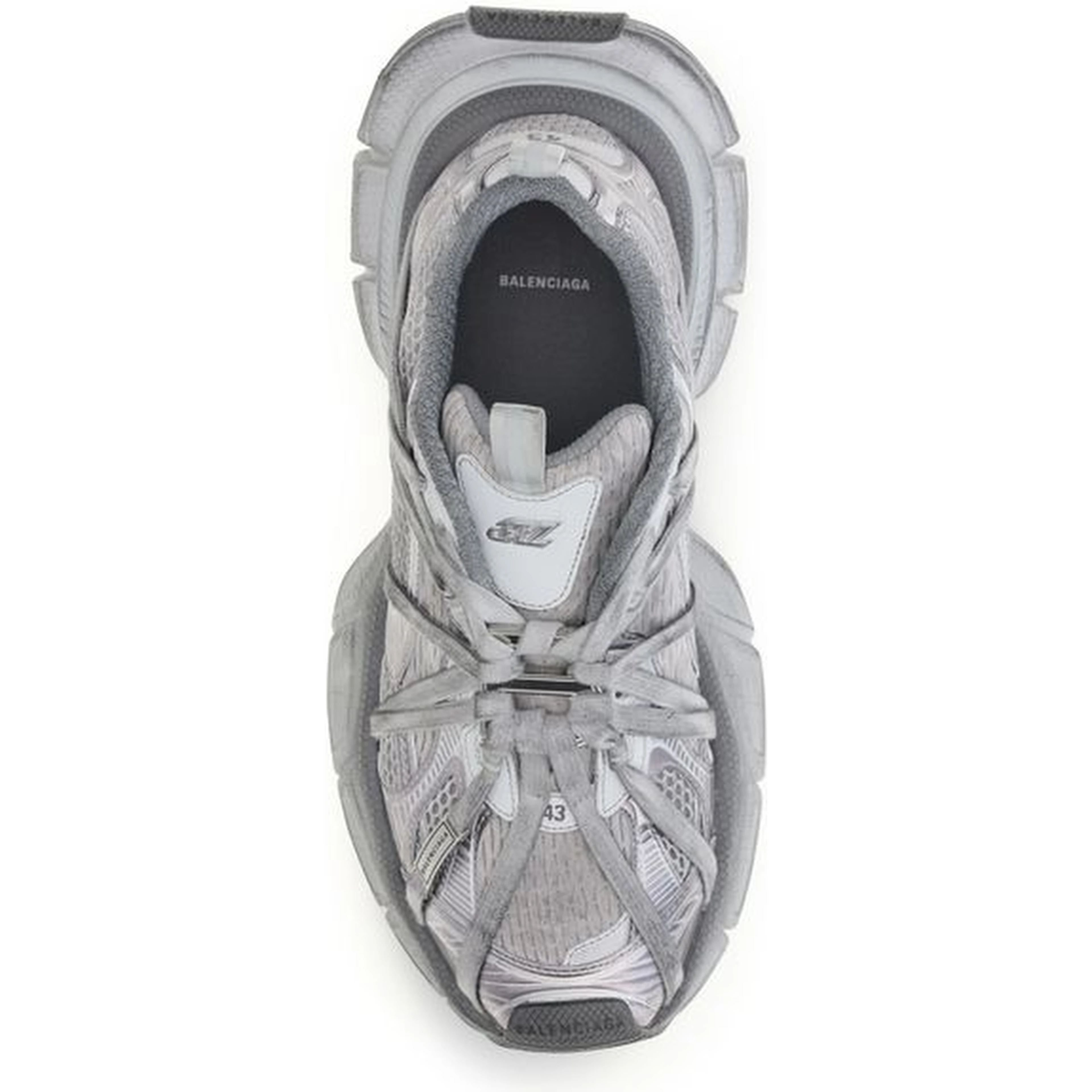 Gray Polyethylene Athletic Sneakers