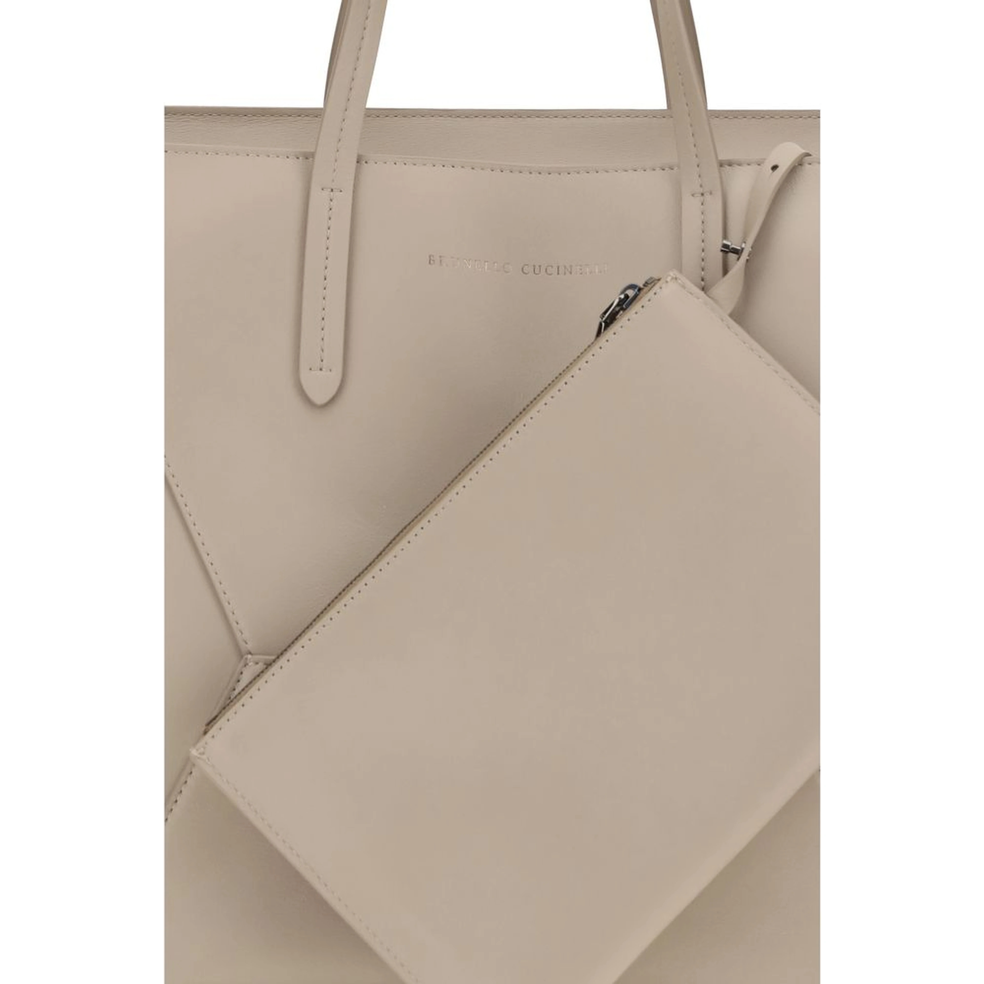 Beige Calf Leather Bos Taurus Shoulder Bag