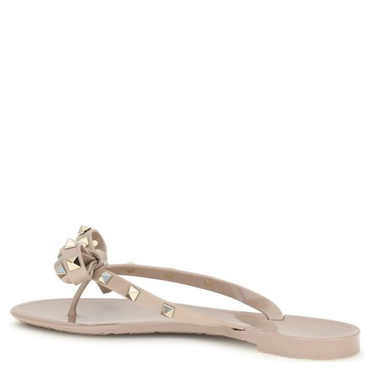 Beige Cotton Flip-Flop Sandals