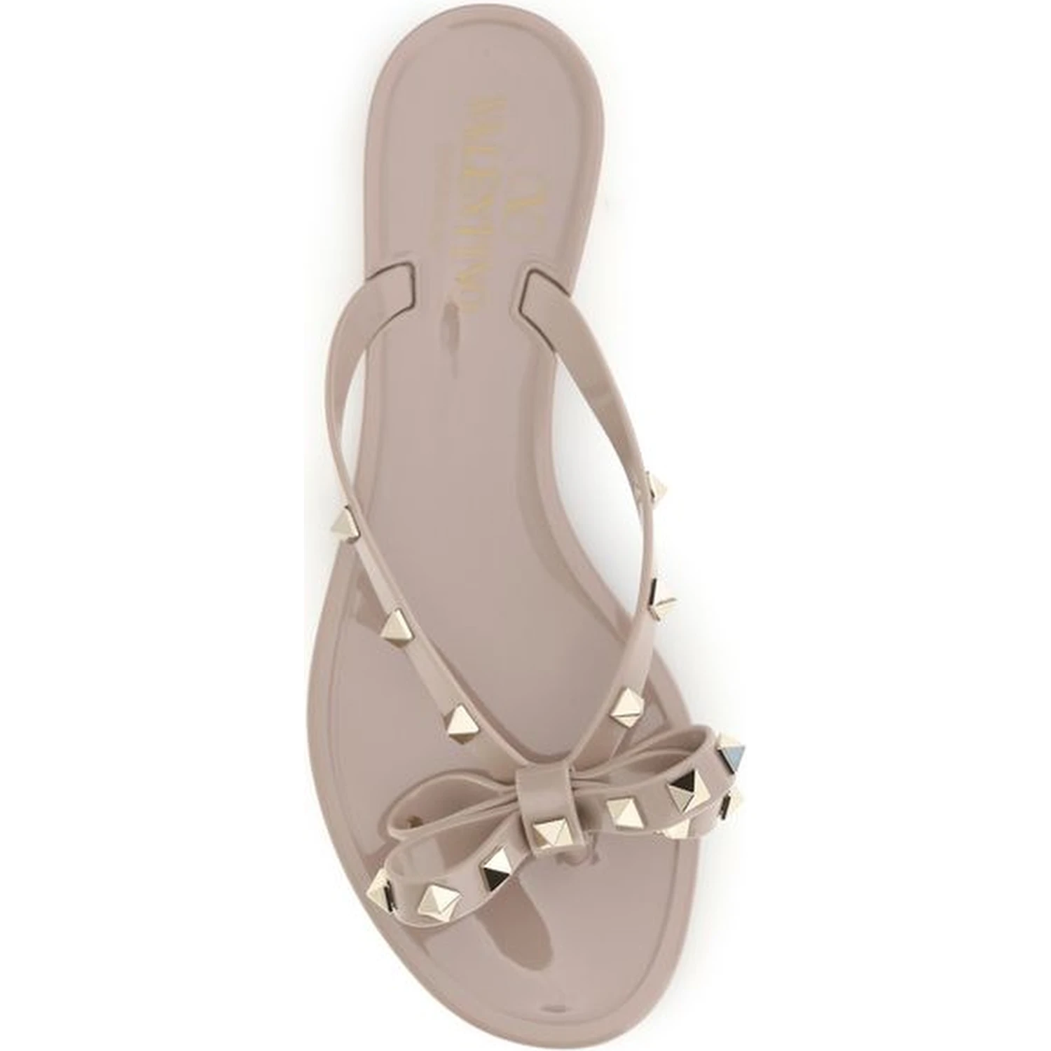 Beige Cotton Flip-Flop Sandals