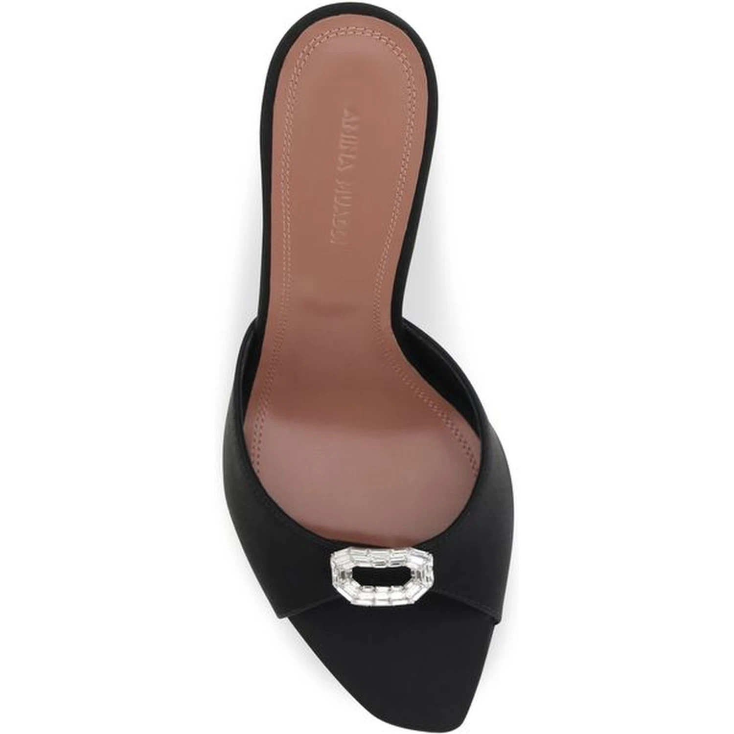 Black Silk Stiletto Heel Sandals
