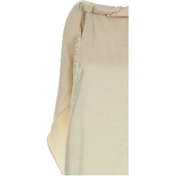 Beige Silk Midi Dress