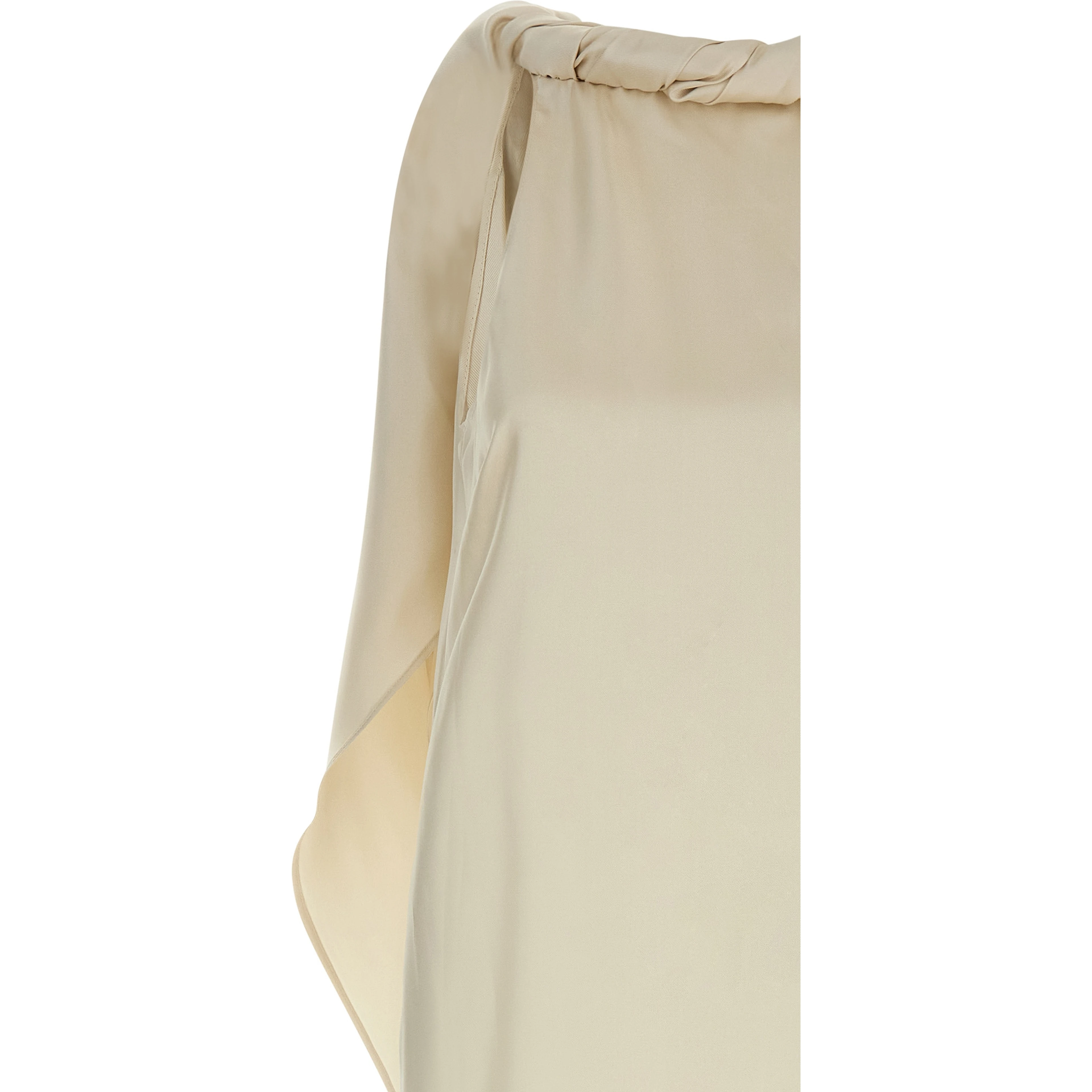 Beige Silk Midi Dress