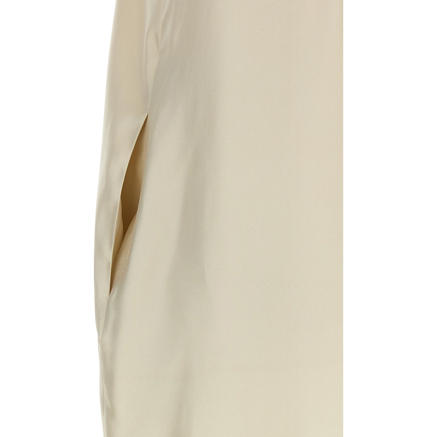 Beige Silk Midi Dress