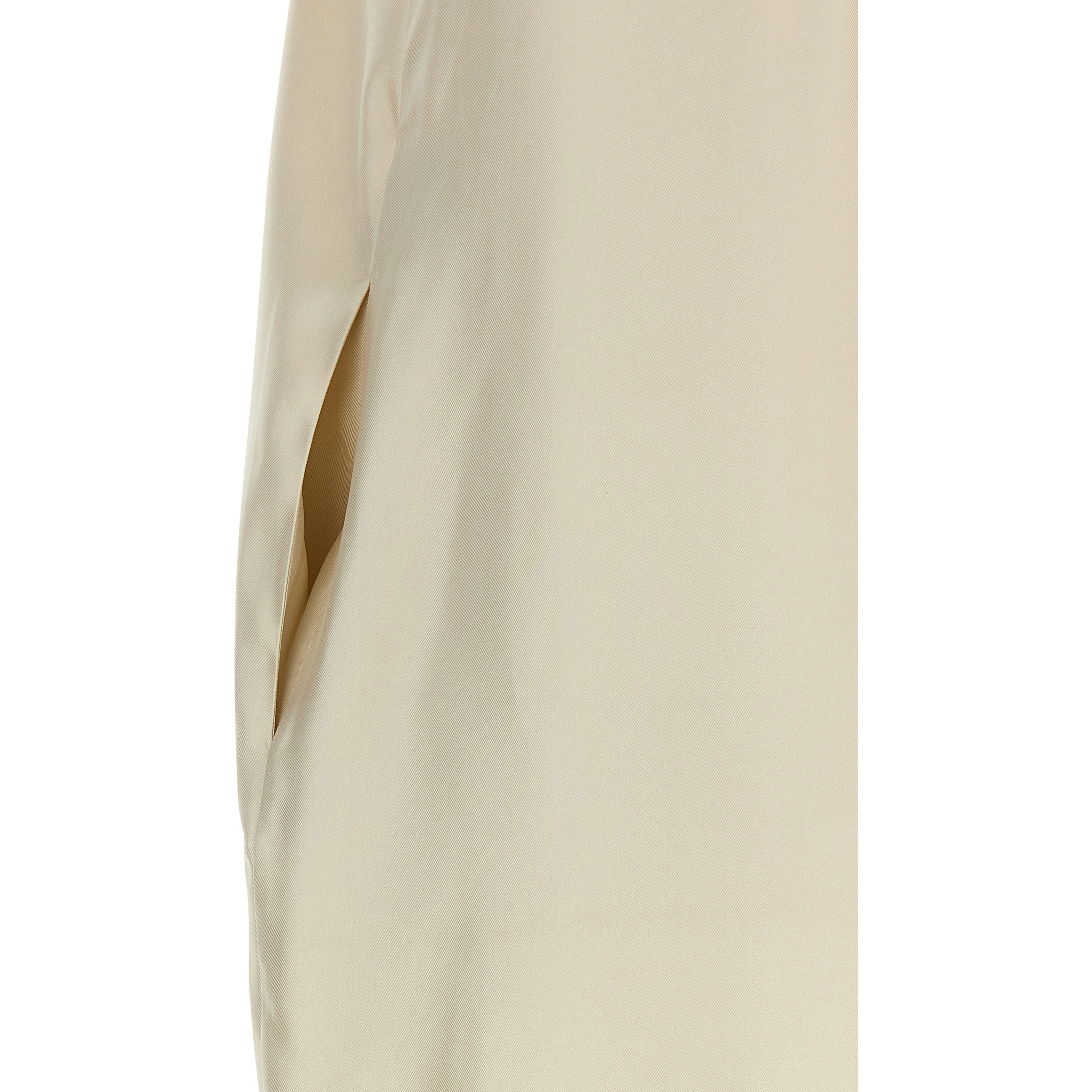 Beige Silk Midi Dress