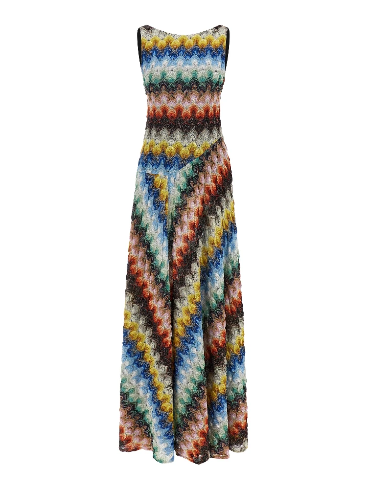 Multicolor Viscose Long Dress