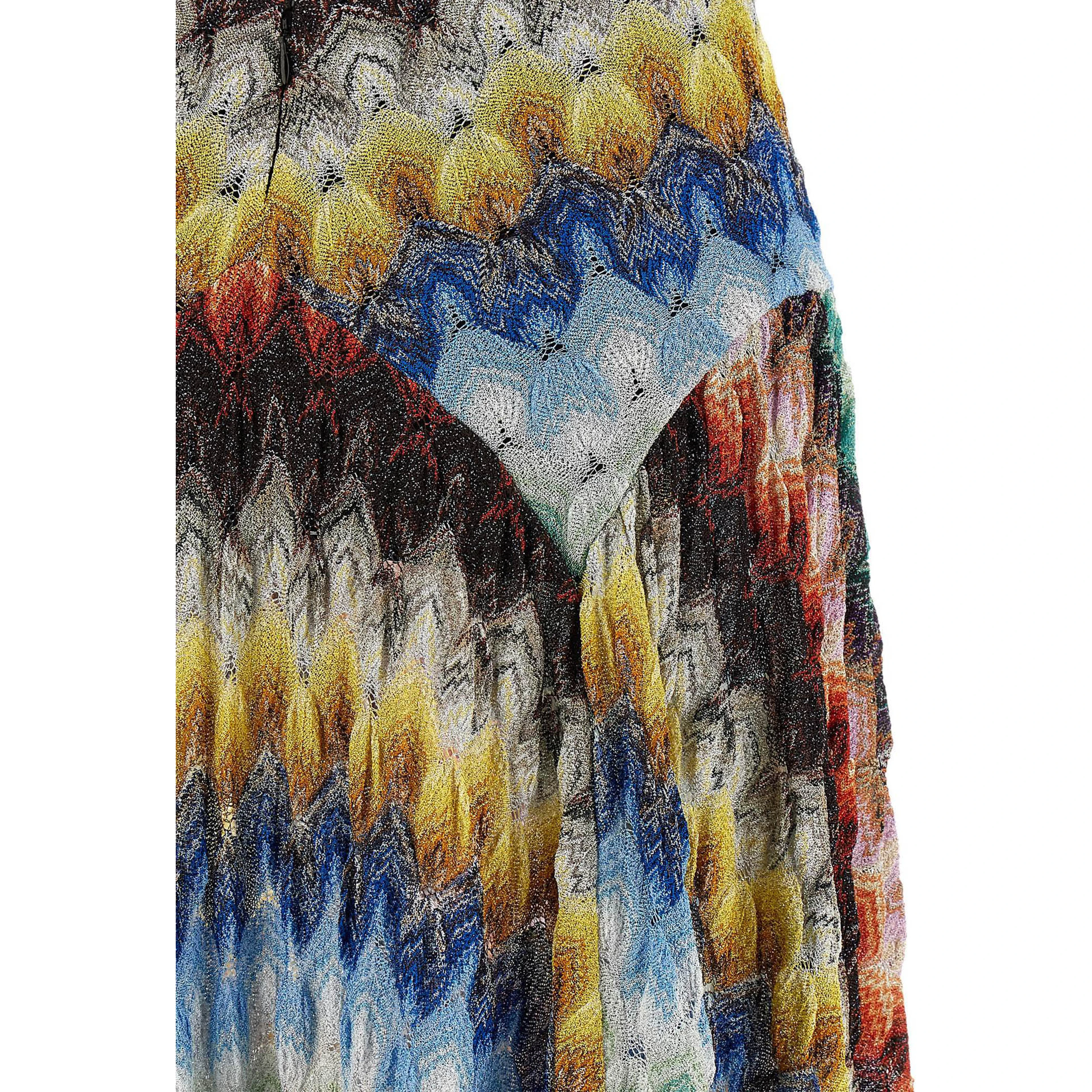 Multicolor Viscose Long Dress