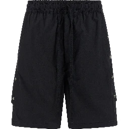 Black Cotton Bermuda Shorts