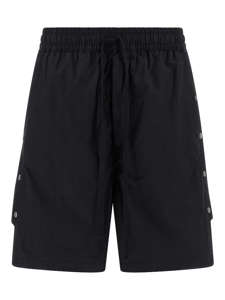 Black Cotton Bermuda Shorts