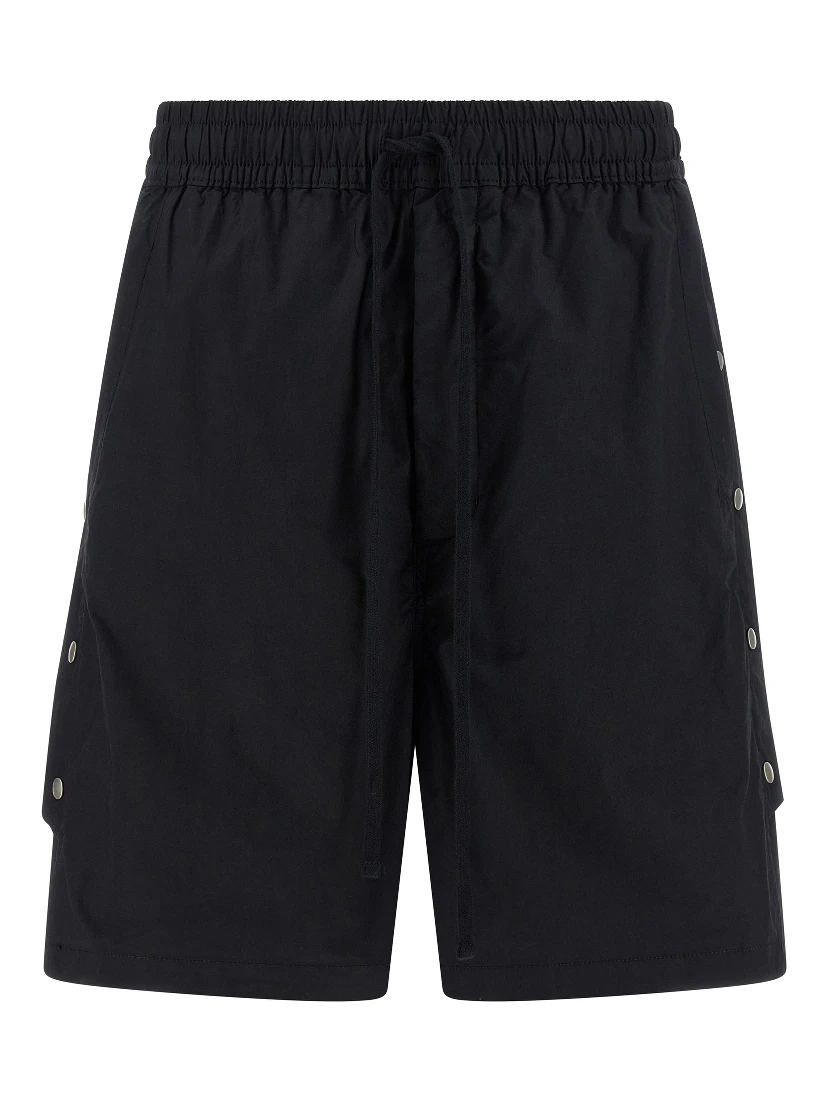 Black Cotton Bermuda Shorts