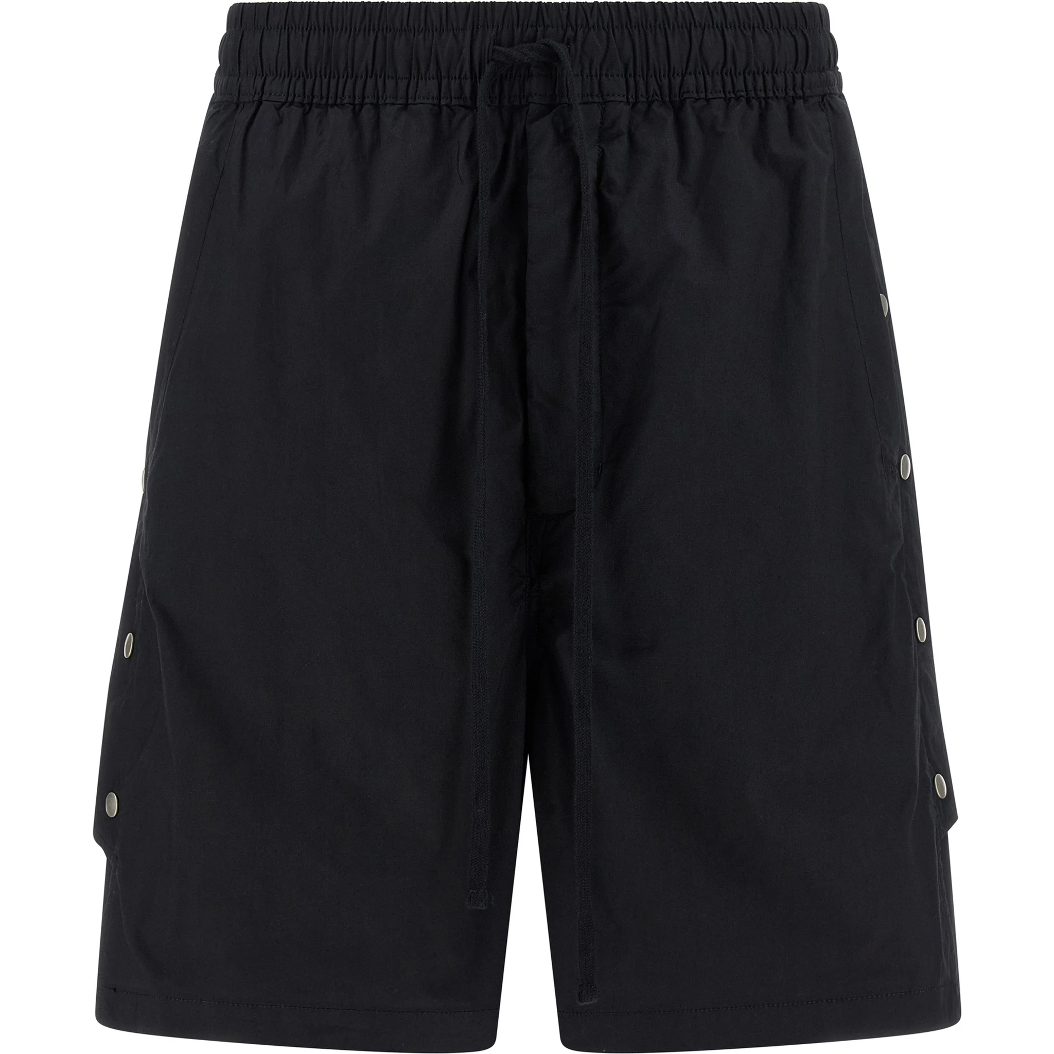 Black Cotton Bermuda Shorts