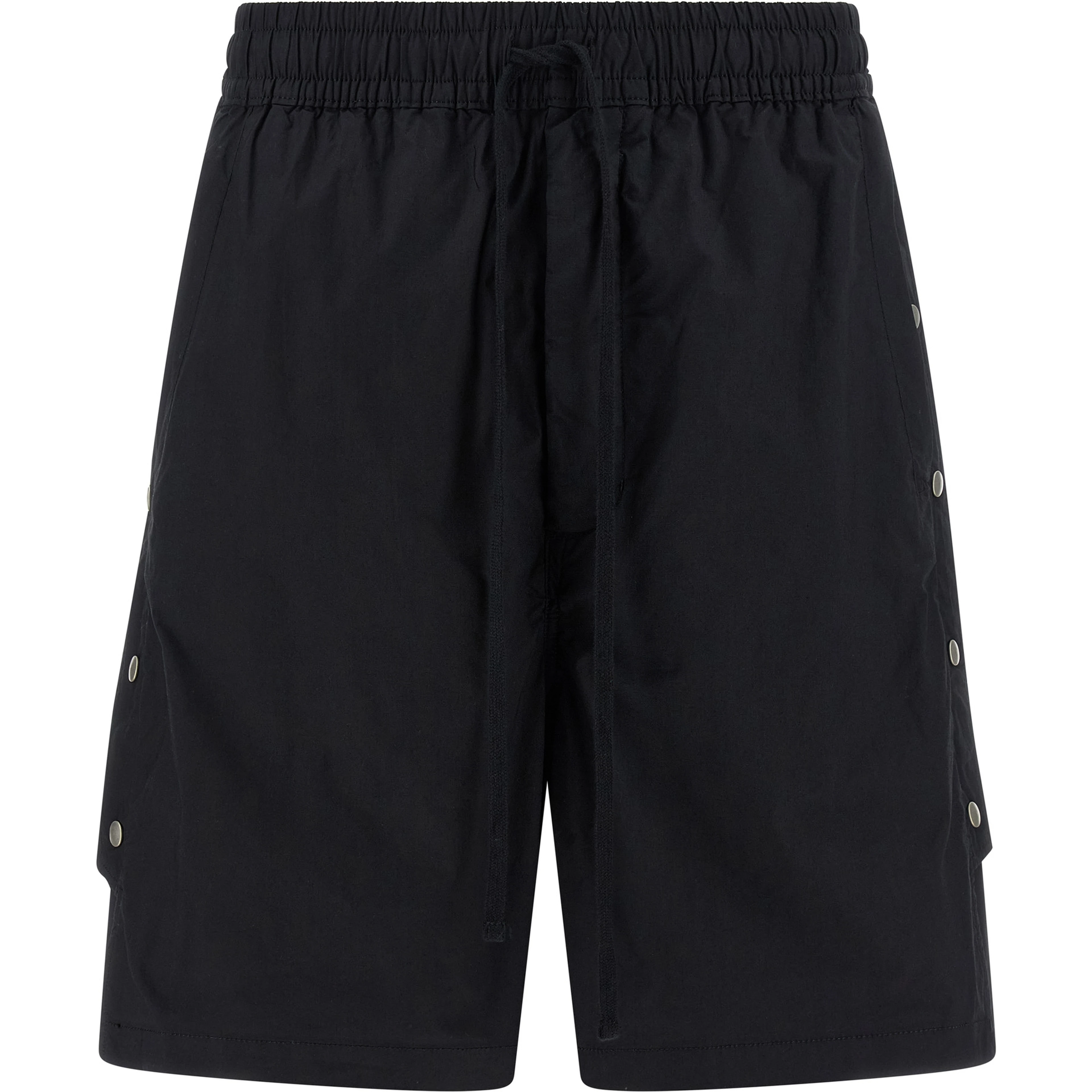 Black Cotton Bermuda Shorts