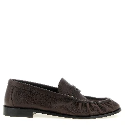 Brown Calfskin Slip-On Loafers