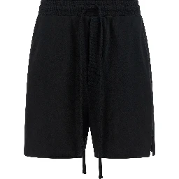 Black Cotton Bermuda Shorts