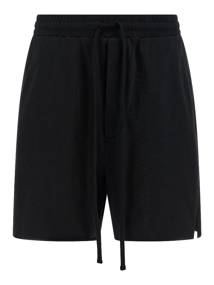 Black Cotton Bermuda Shorts