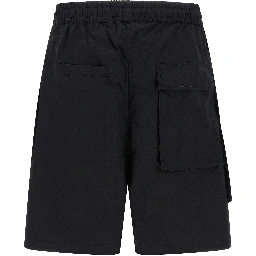 Black Cotton Bermuda Shorts