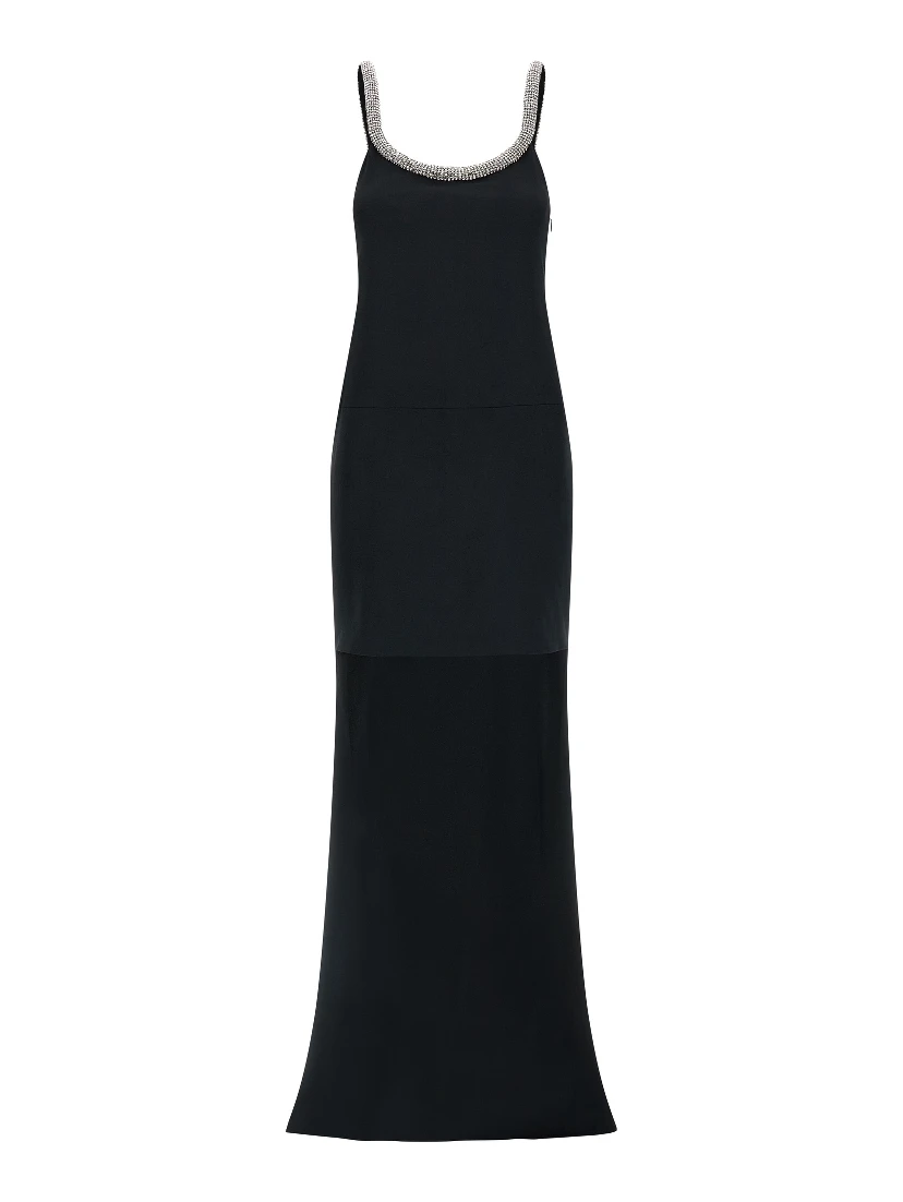 Black Acetate Long Dress