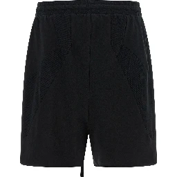 Black Cotton Bermuda Shorts