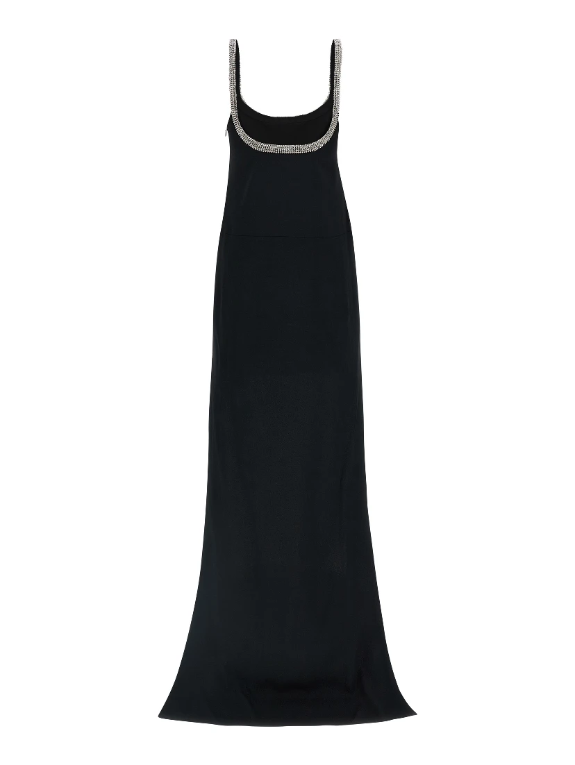 Black Acetate Long Dress