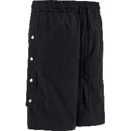 Black Cotton Bermuda Shorts
