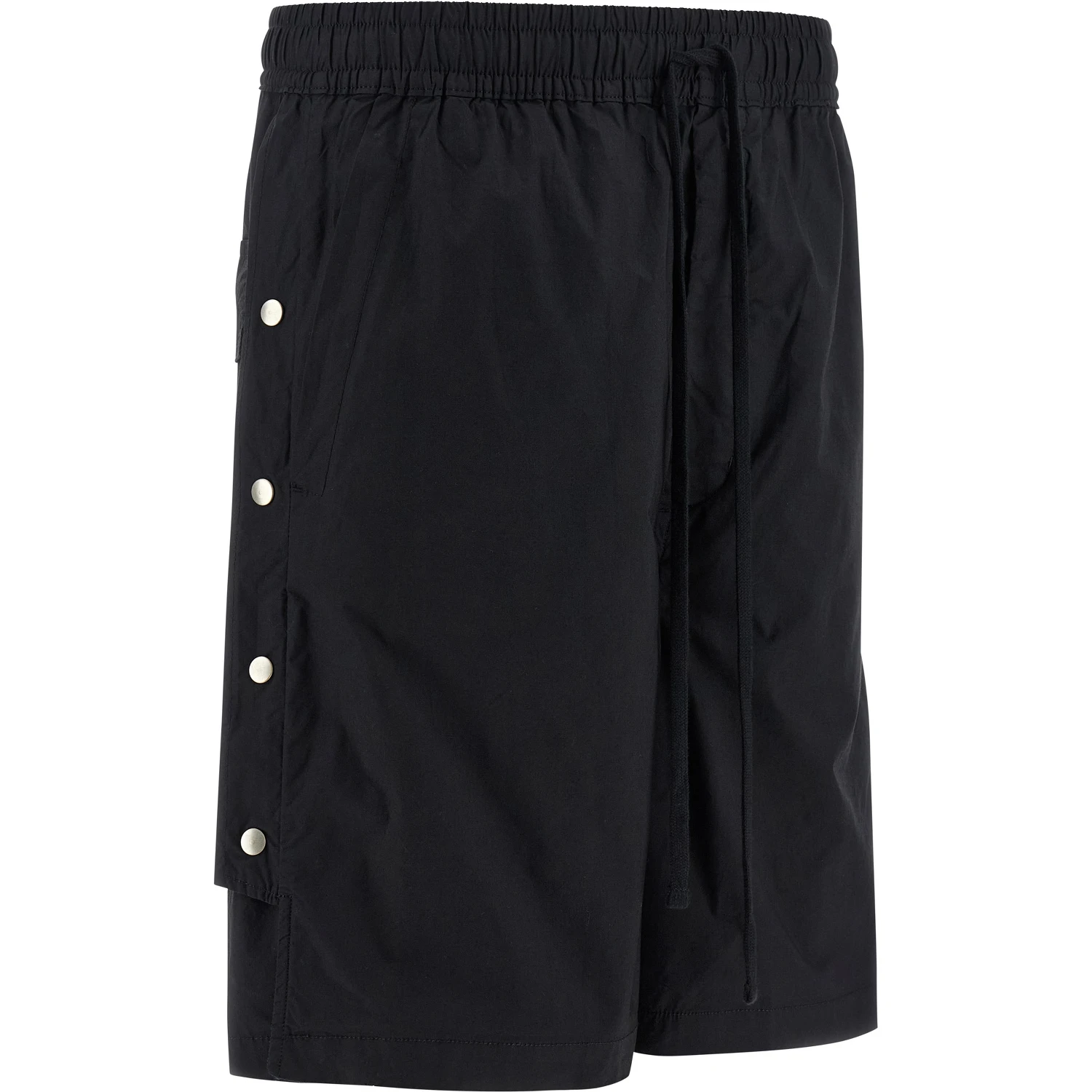 Black Cotton Bermuda Shorts