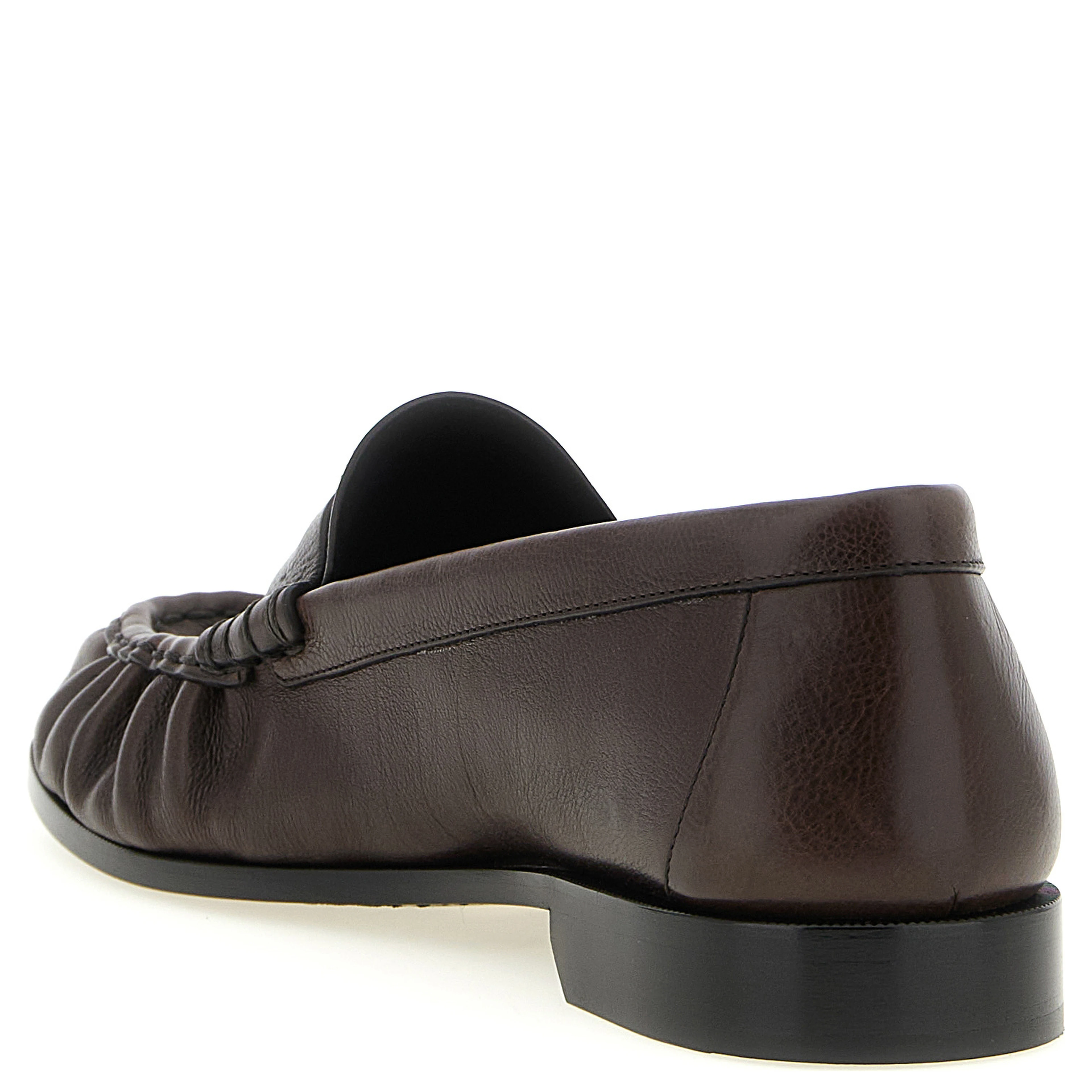 Brown Calfskin Slip-On Loafers