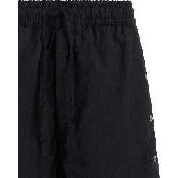Black Cotton Bermuda Shorts