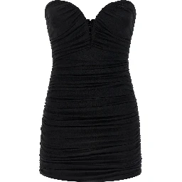 Black Viscose Short Dress