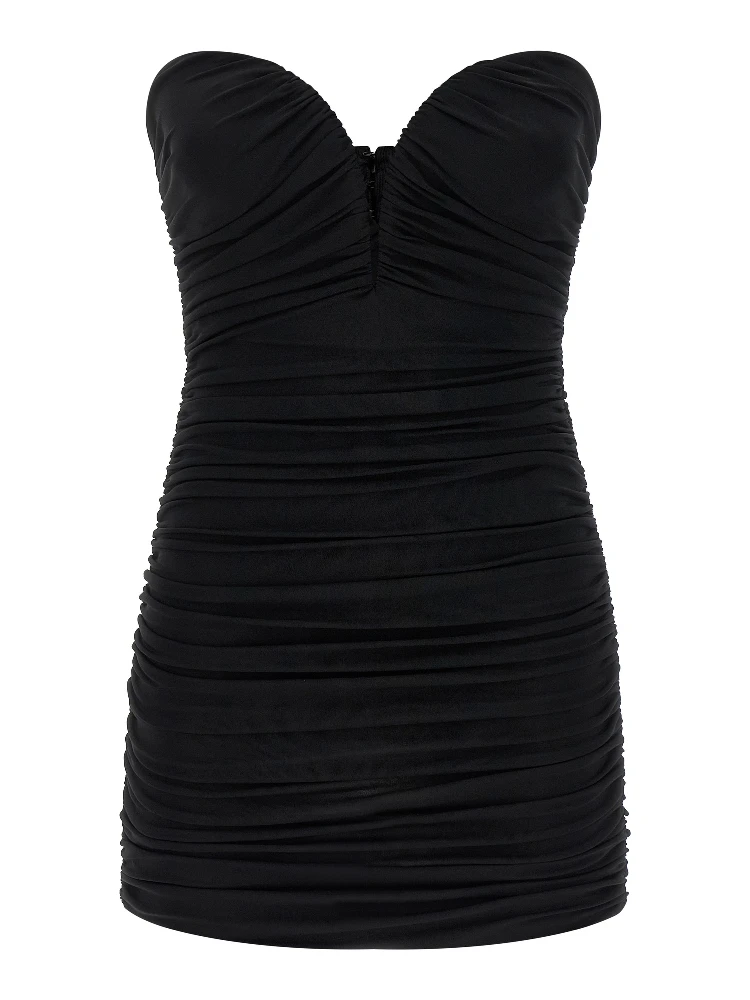 Black Viscose Short Dress