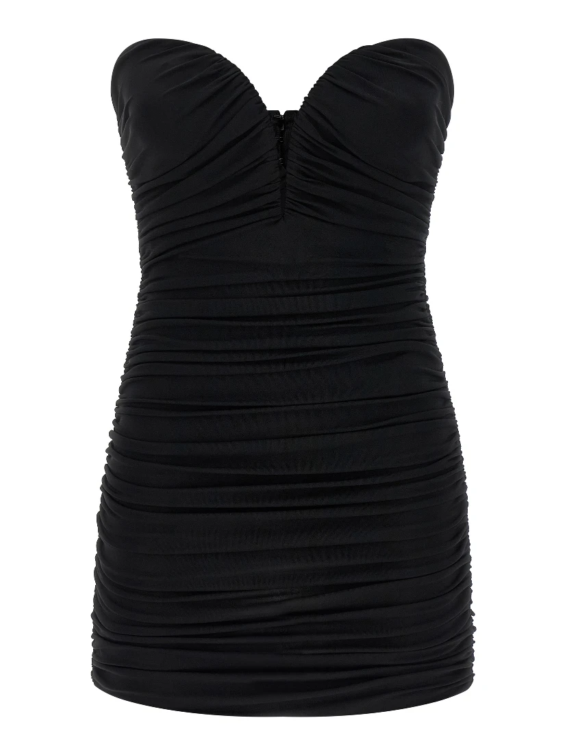 Black Viscose Short Dress