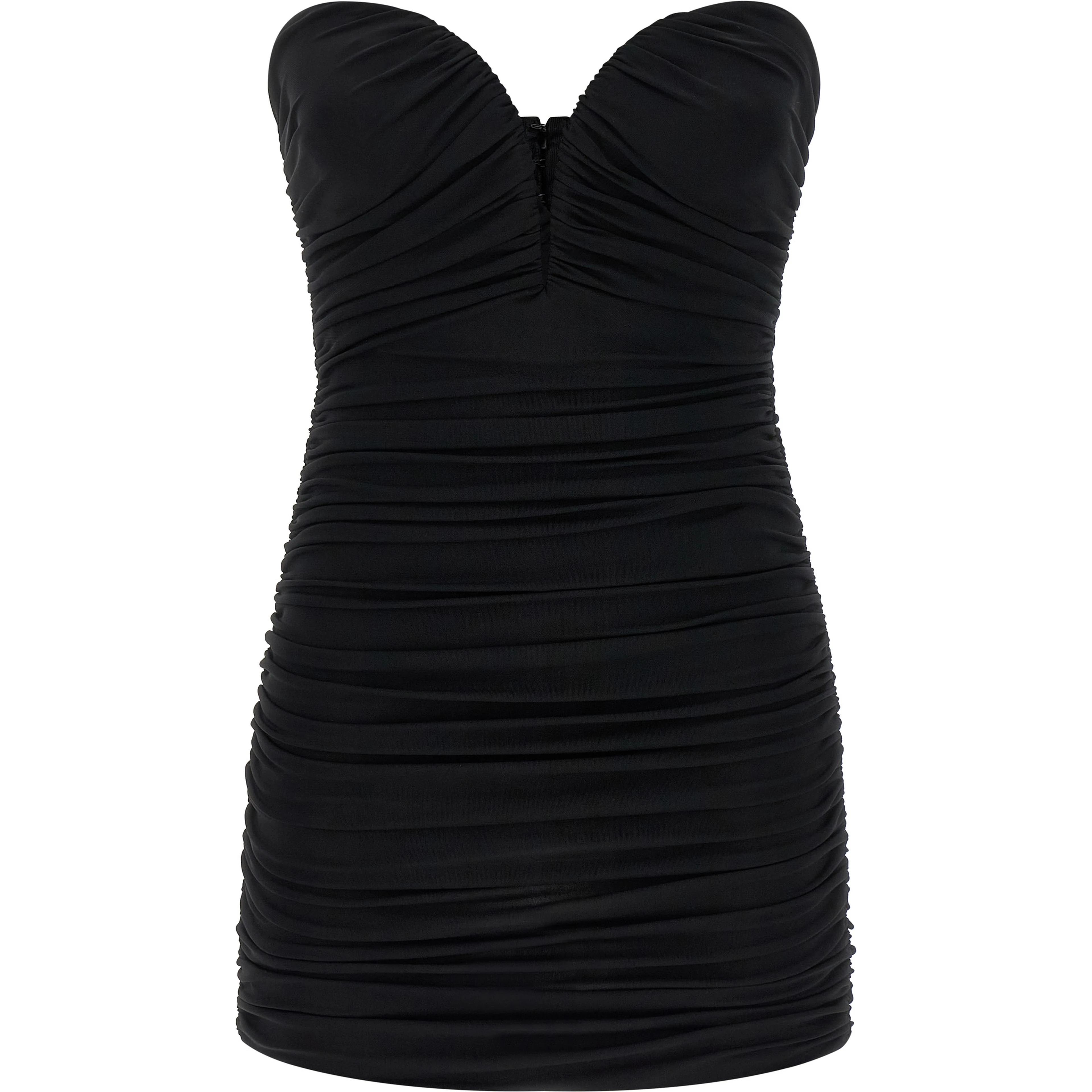 Black Viscose Short Dress