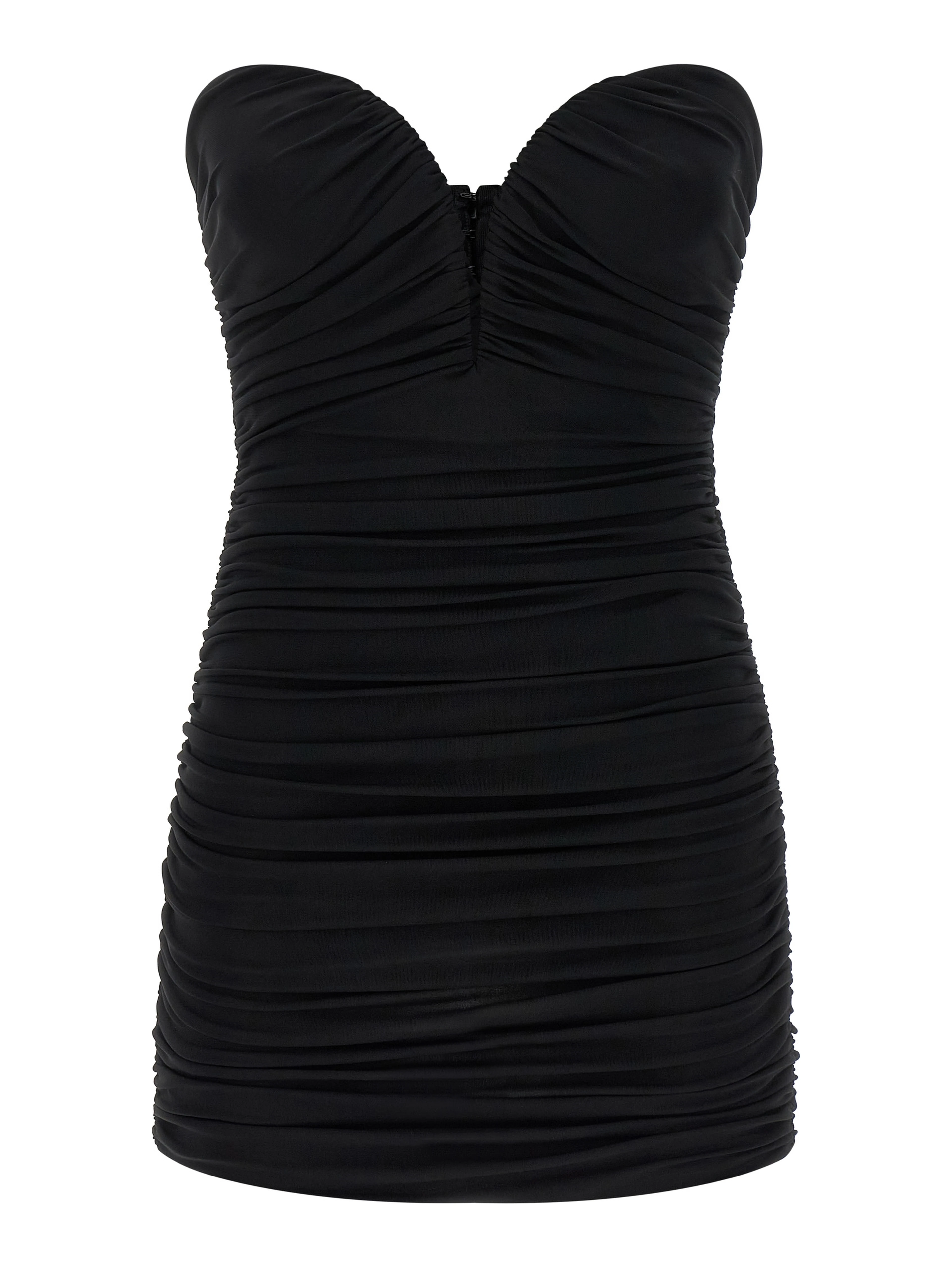 Black Viscose Short Dress