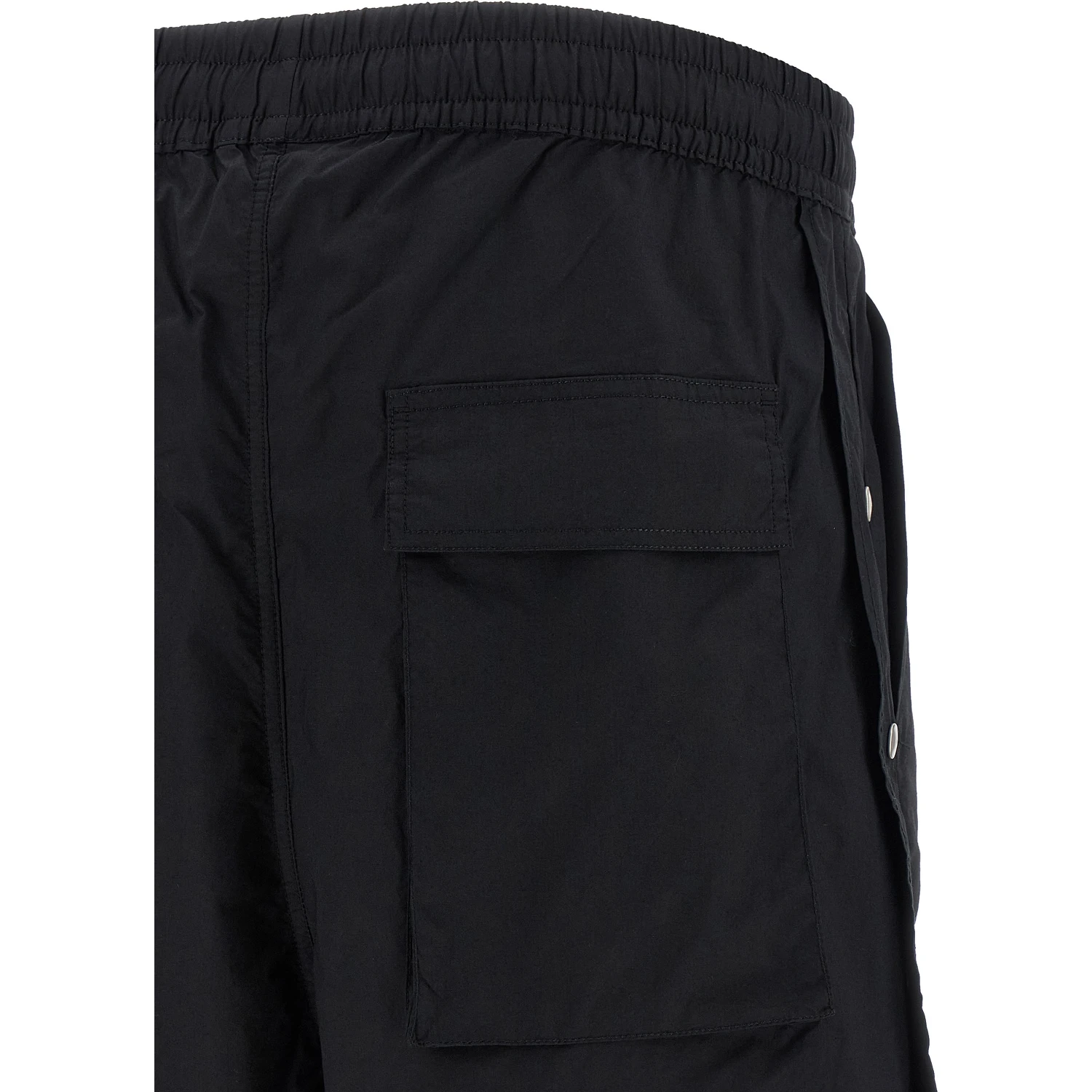 Black Cotton Bermuda Shorts